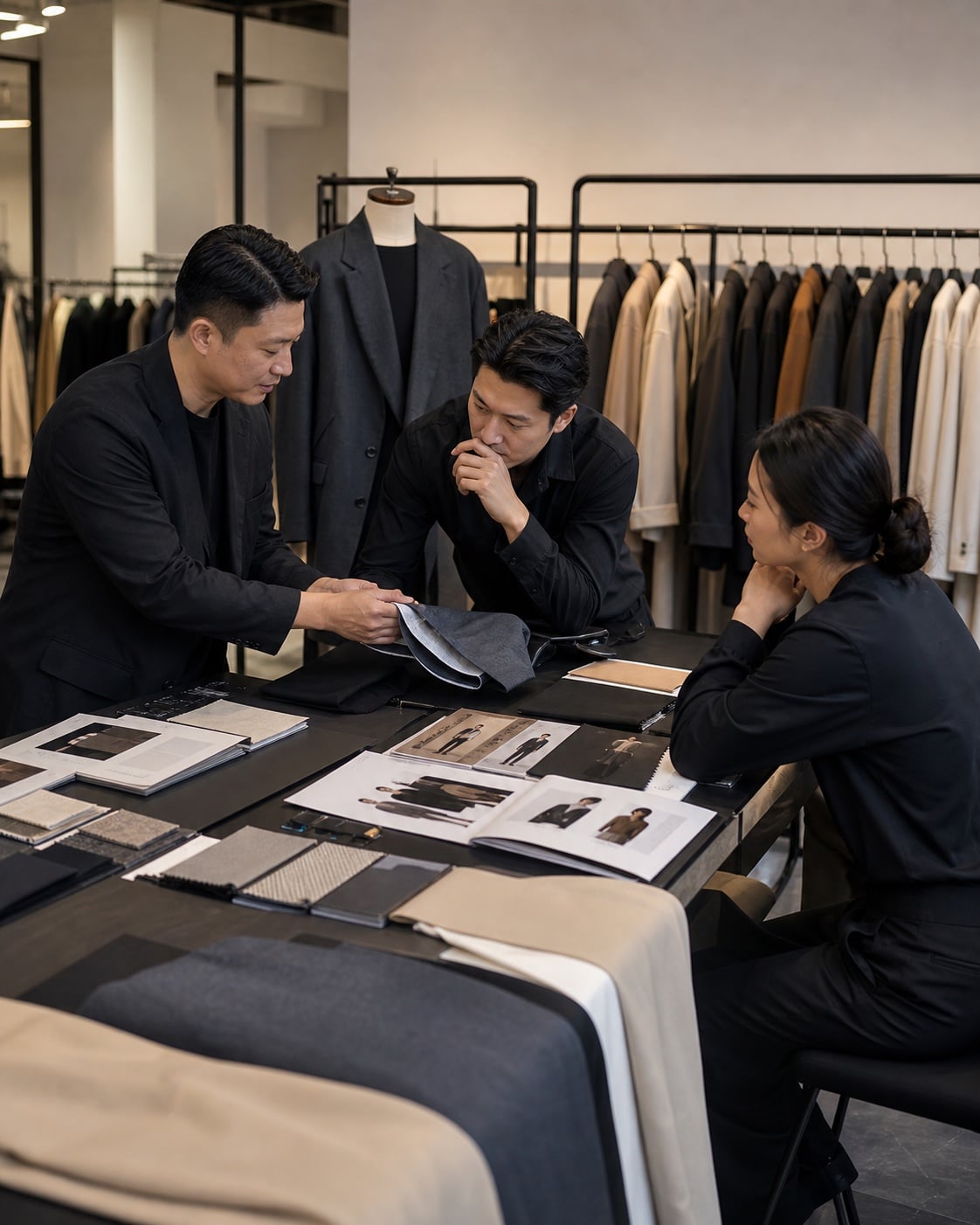 服装品牌团队与客户洽谈